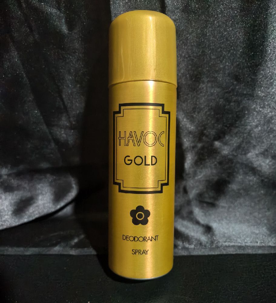 Havoc Gold Metal Deodorant Spray for Men - Gold and Black Body