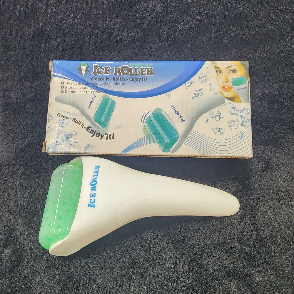 Multi‑Color Plastic Ice Roller for Face and Body – White Green Blue