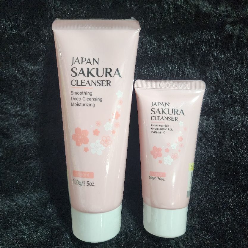 Sakura Cleanser Pink & White Floral Plastic Face Wash 100g (3.5oz)