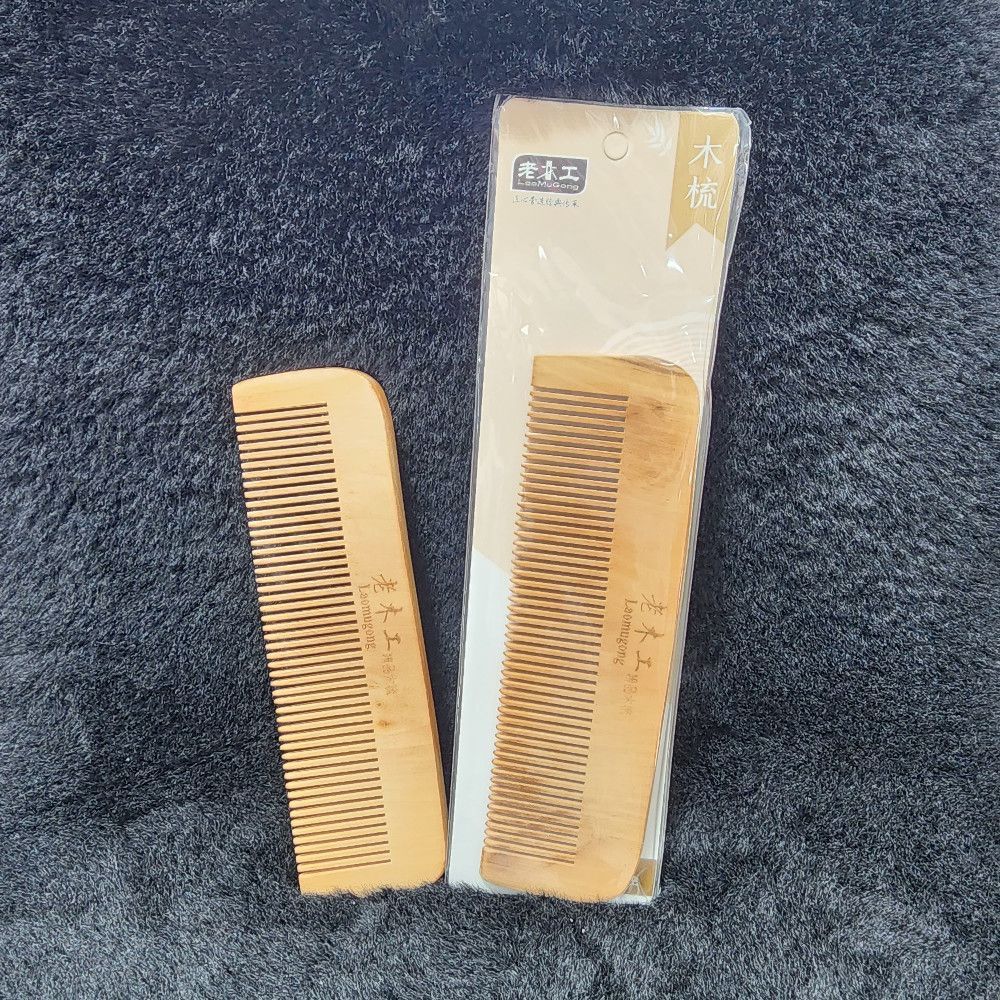 Wooden Comb for Hair Styling – Plain Brown & Beige Natural Wood
