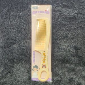 Yellow Plastic Hair Comb with Cartoon Characters for Kids Playtime