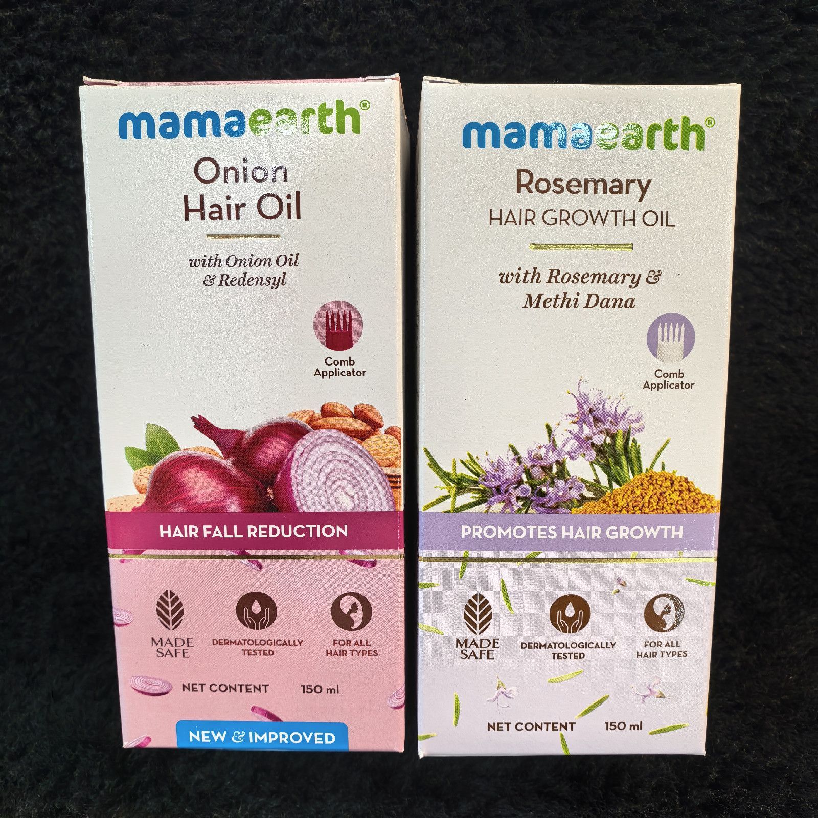 Mamaearth Onion Hair Oil with Redensyl – 150ml Comb Applicator Bottle