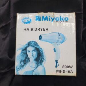 Miyako 800W White and Blue Hair Dryer with MHD-6A Model Professional