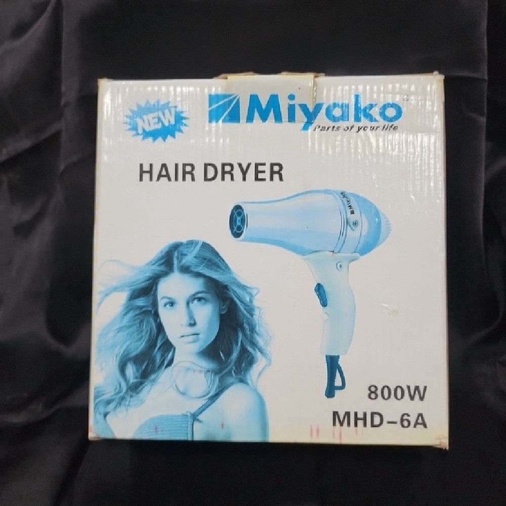 Miyako 800W White and Blue Hair Dryer with MHD-6A Model Professional