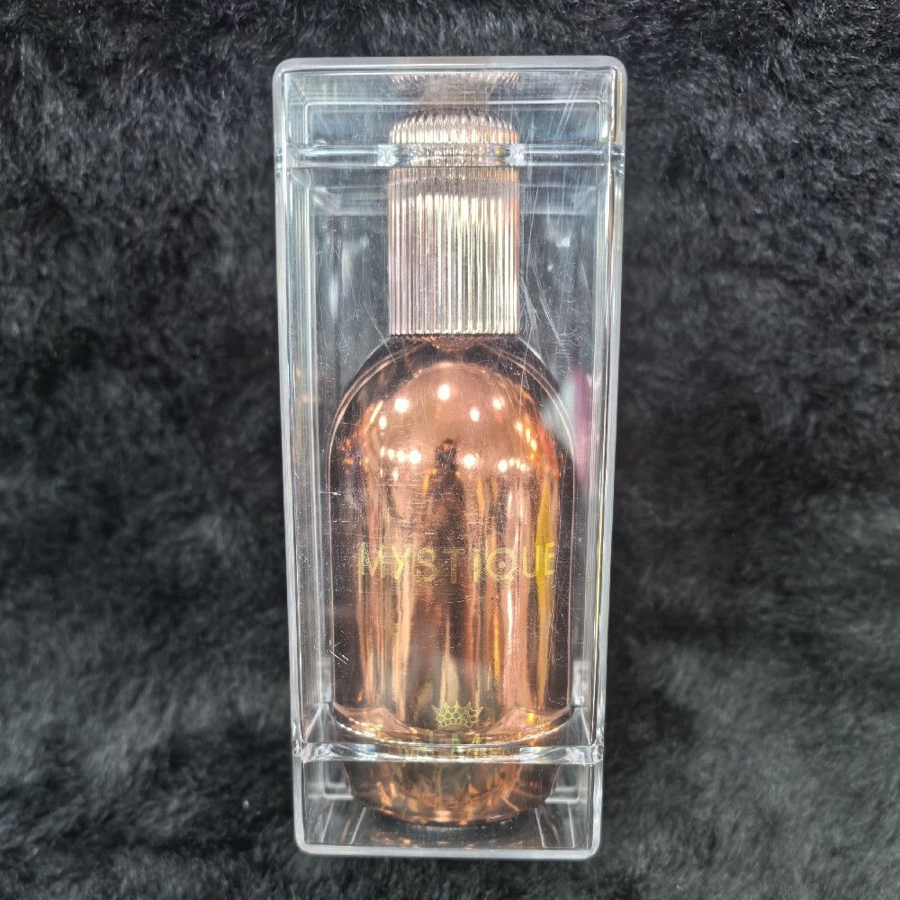 Mystique Clear Glass Perfume Bottle with Elegant Gold Cap