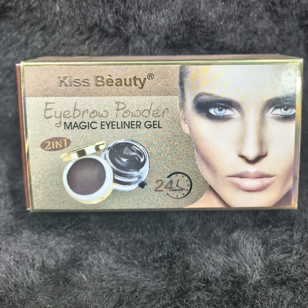 Kiss Beauty 2-in-1 Eyebrow Powder and Magic Eyeliner Gel Set