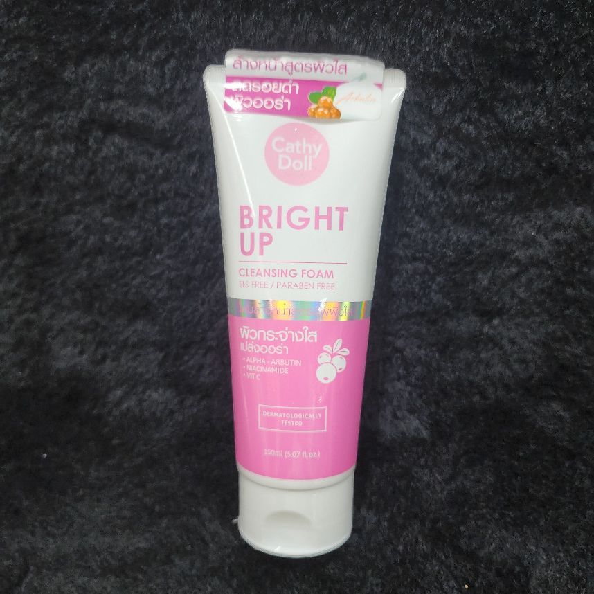 Cathy Doll Bright Up Cleansing Foam - Pink & White Plastic Bottle