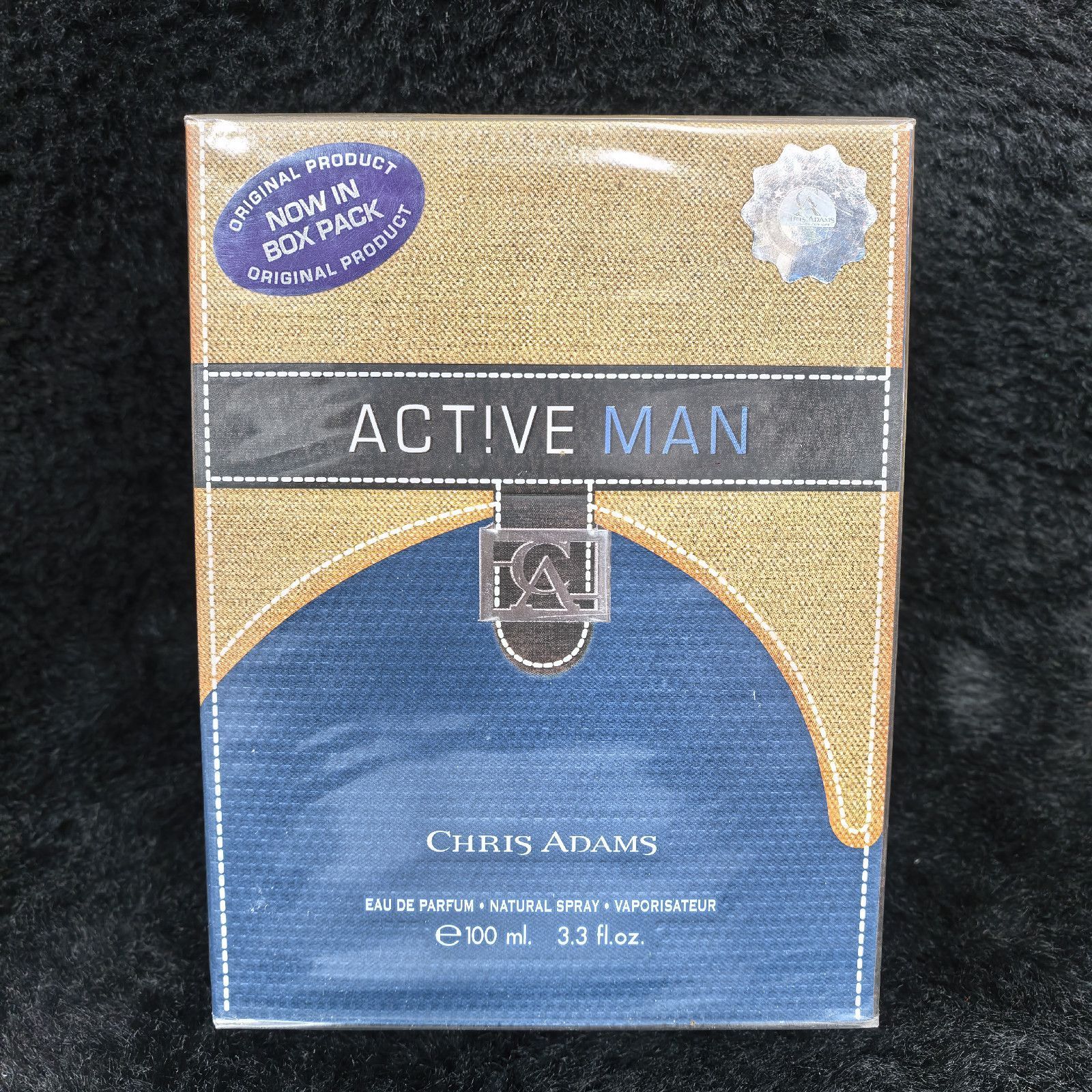 Active Man Eau de Parfum Spray 100ml Blue Gold Black White Box