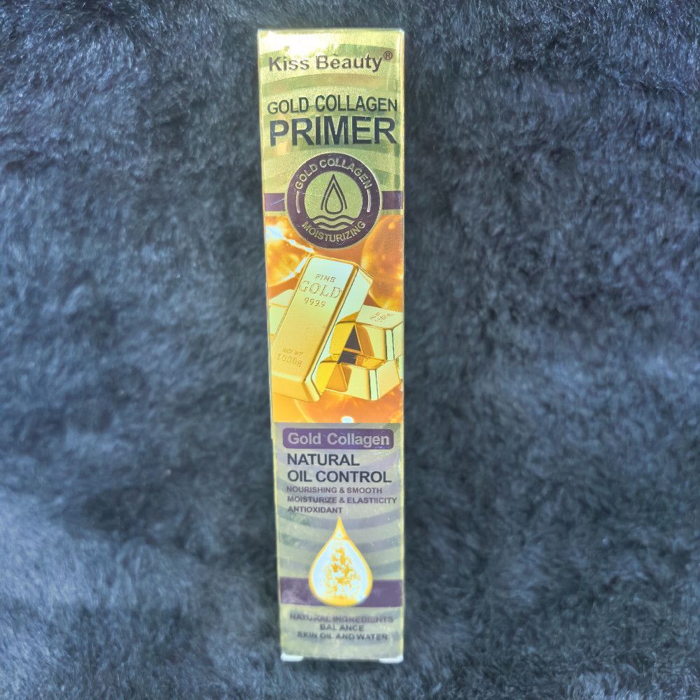 Kiss Beauty Gold Collagen Primer Box Gold Purple White Cardboard