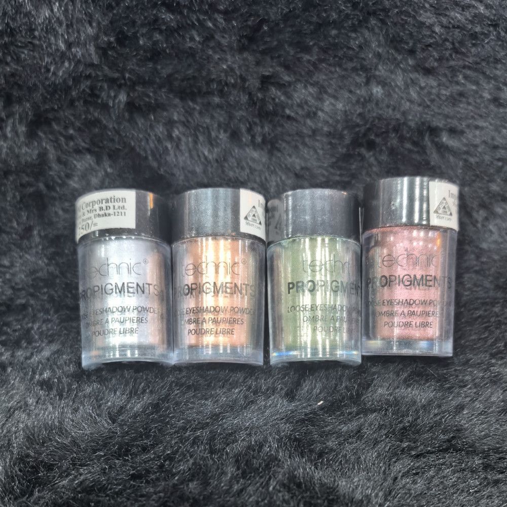Pro Pigments Loose Eyeshadow Powder – Silver, Copper, Green & Pink