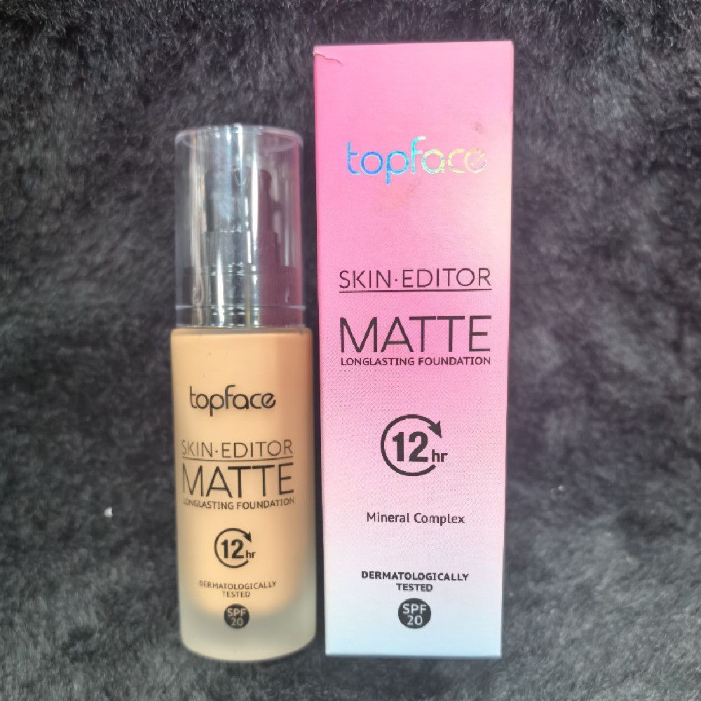 TopFace Skin Editor Matte Foundation 12hr SPF20 Glass Bottle Premium