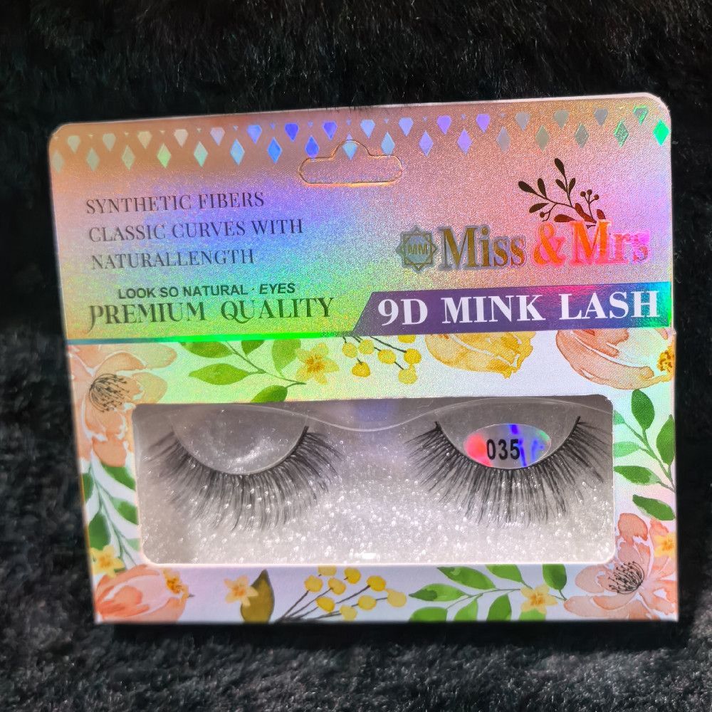 Miss & Mrs Synthetic False Eyelashes Pink Gold Green White Pack