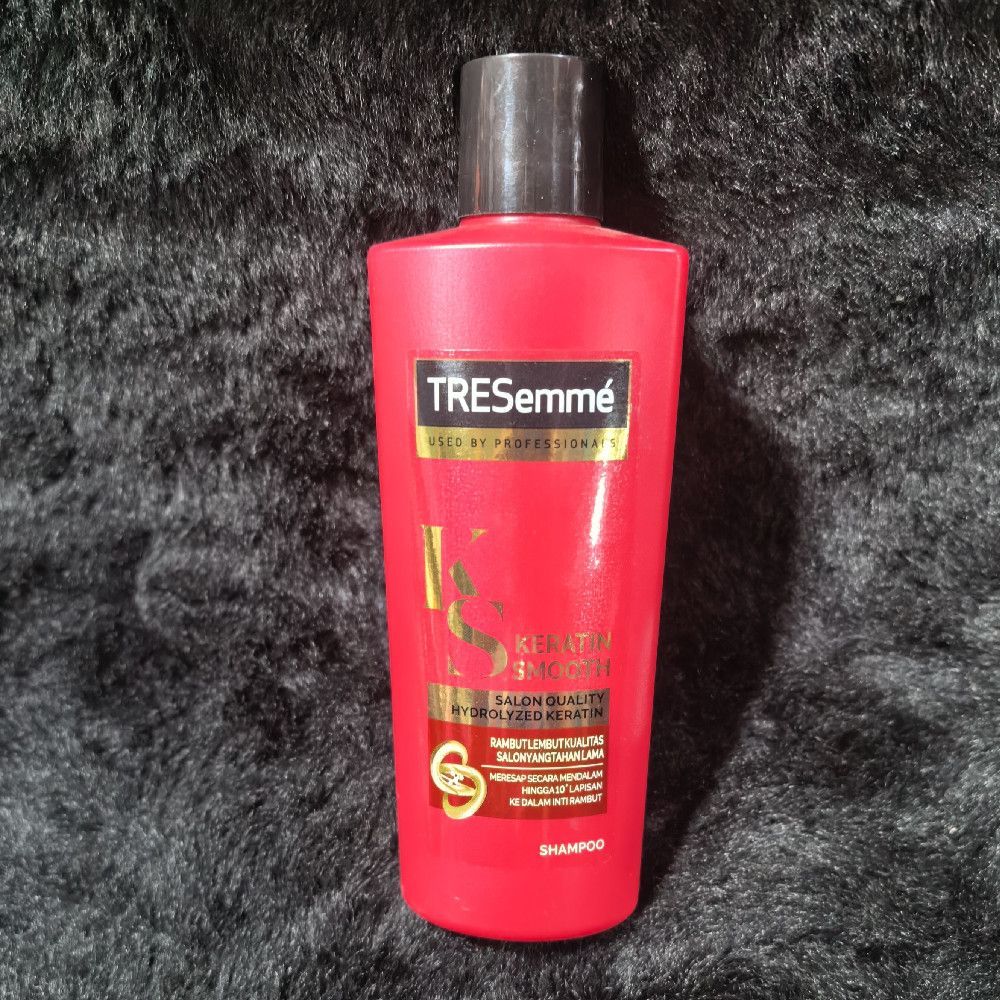 TRESemme Keratin Smooth Shampoo Plastic Bottle Red Black Gold