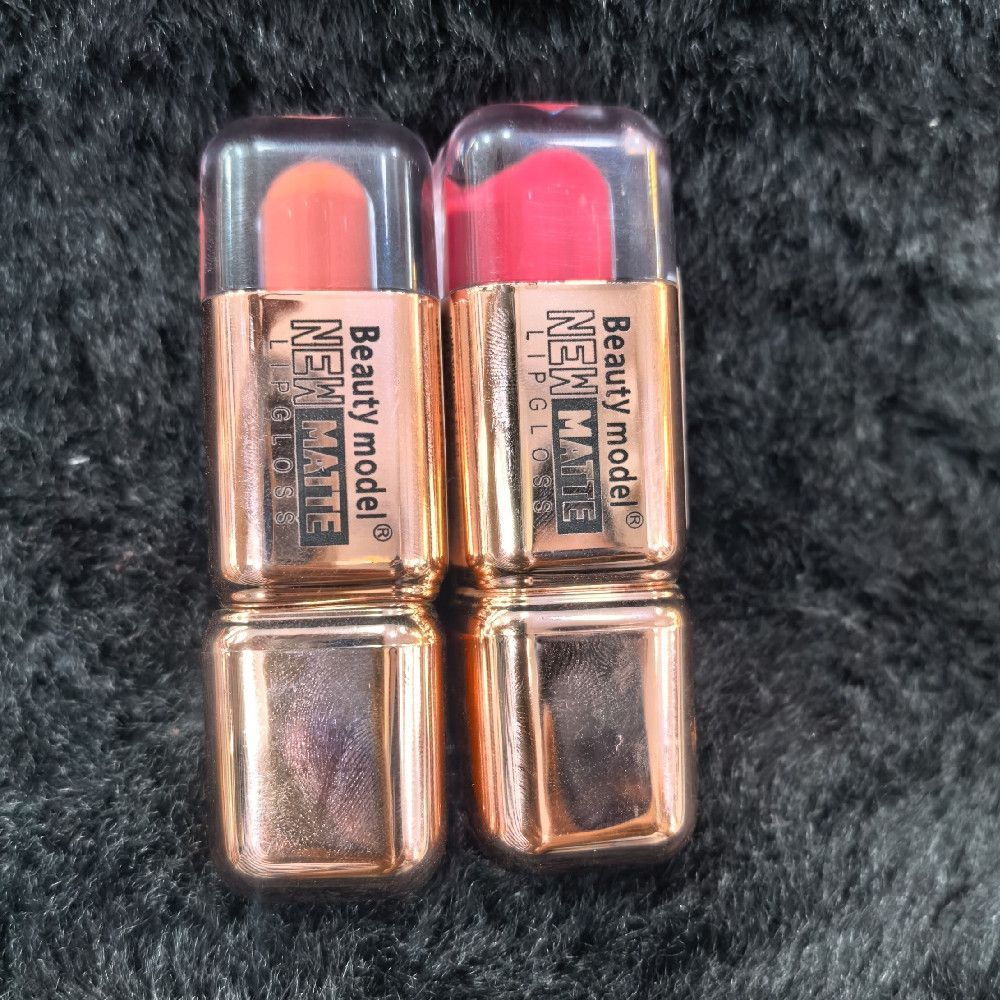 NEW MATTE Lip Gloss Lipstick – Pink, Red & Gold Shades – Beauty Model