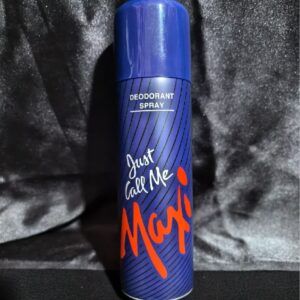 Metal Deodorant Spray with Blue, Red, White & Black Diagonal Stripes