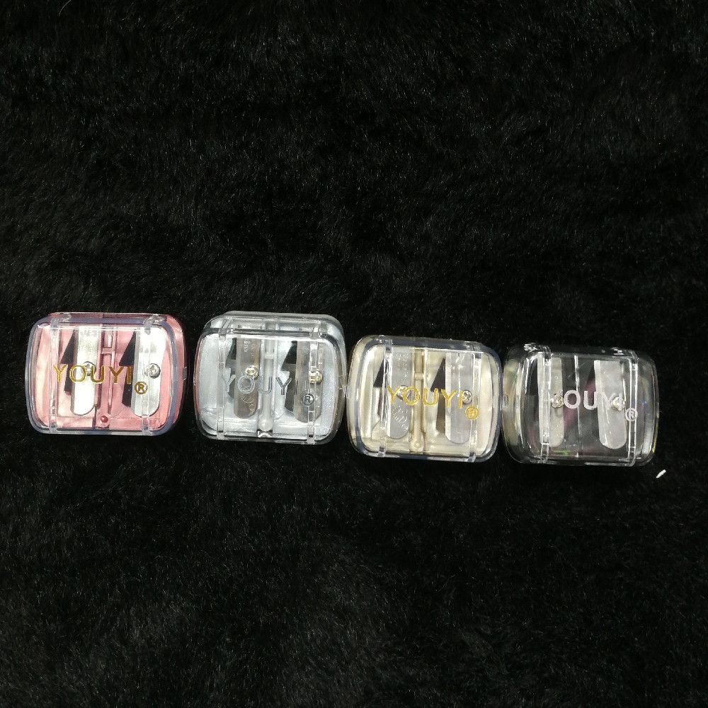 YOUYI Pink Silver Clear Gold Plastic Metal Pencil Sharpener Desk