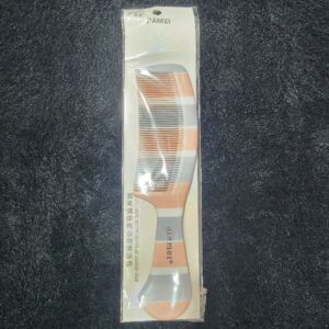 Peach White Grey Striped Plastic Hair Comb by JAMEI for Women and Kids