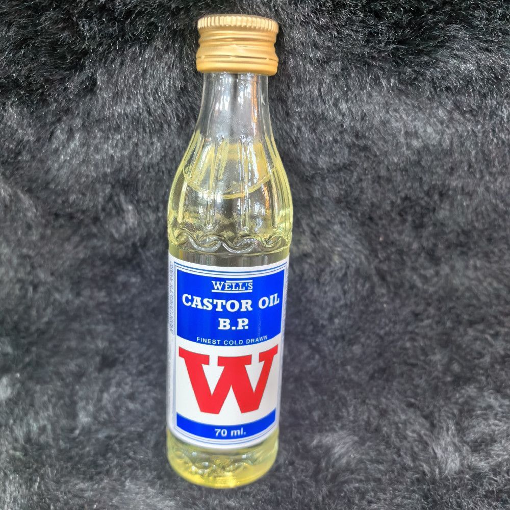 Well's Finest Cold Drawn Castor Oil B.P. in Glass Bottle 70ml