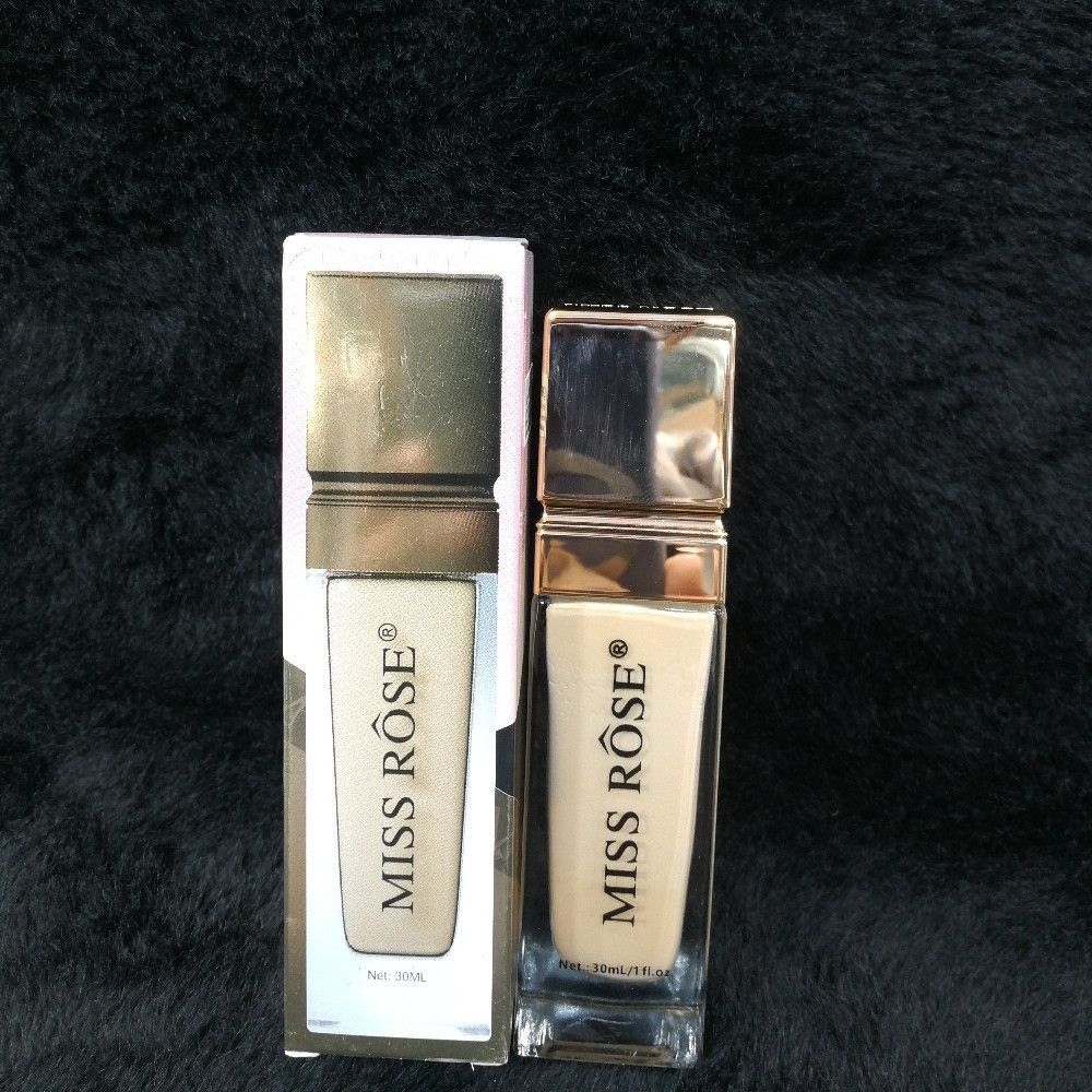 Miss Rose Foundation 30mL Glass Bottle Beige Gold Clear Finish