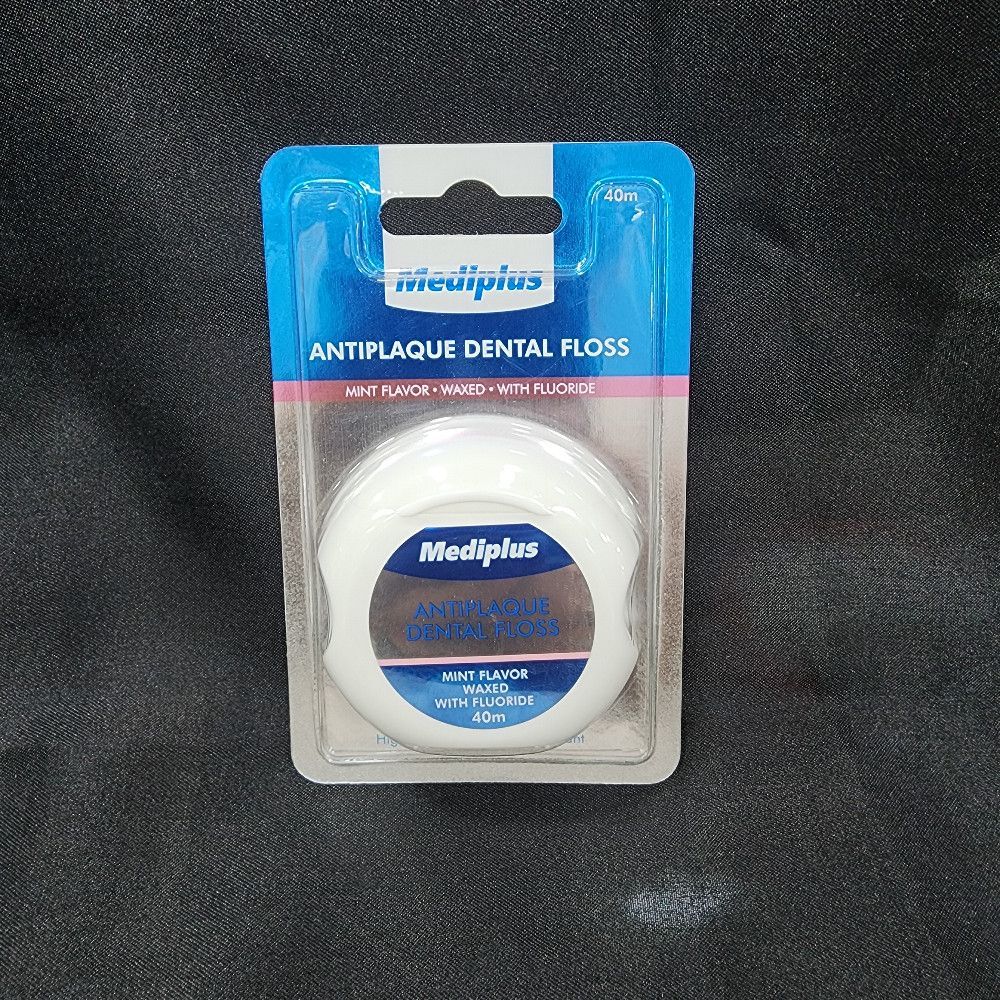 Mediplus Antiplague Mint-Flavored Waxed Dental Floss with Fluoride – 40 m