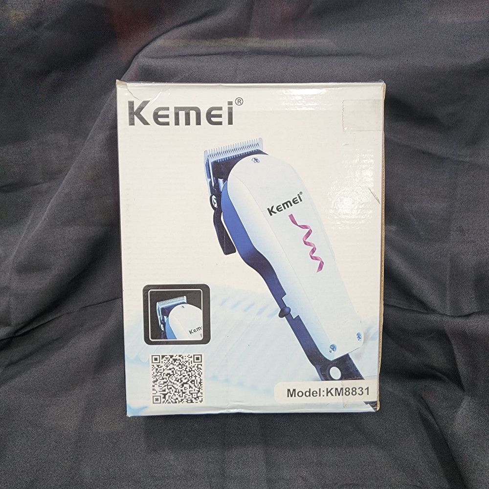 Kemei KM8831 Hair Clippers – White, Blue & Black Plastic Tool