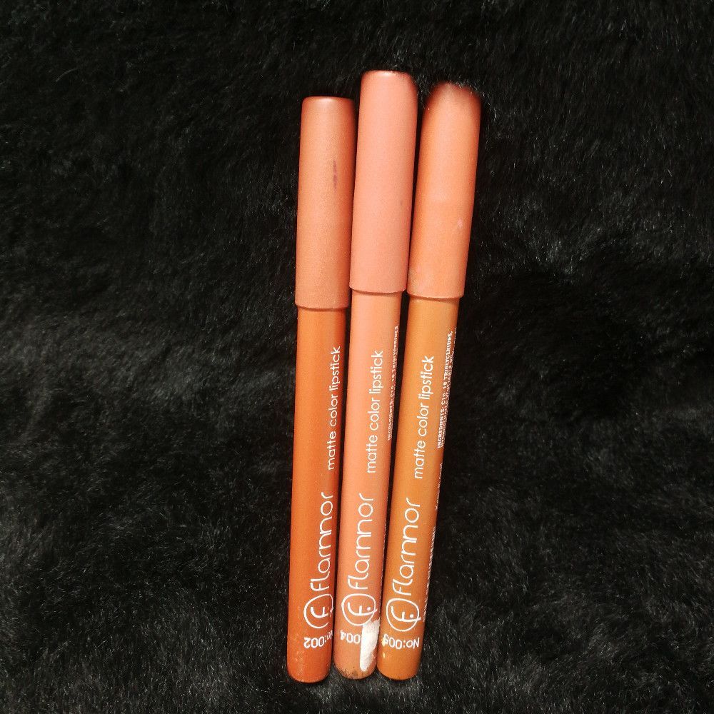 Flormar Matte Color Lipstick Pencil in Brown and Peach Compact