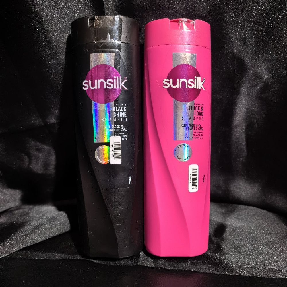 Sunsilk Pink & Black Shine Shampoo for Thick & Long Hair Formula