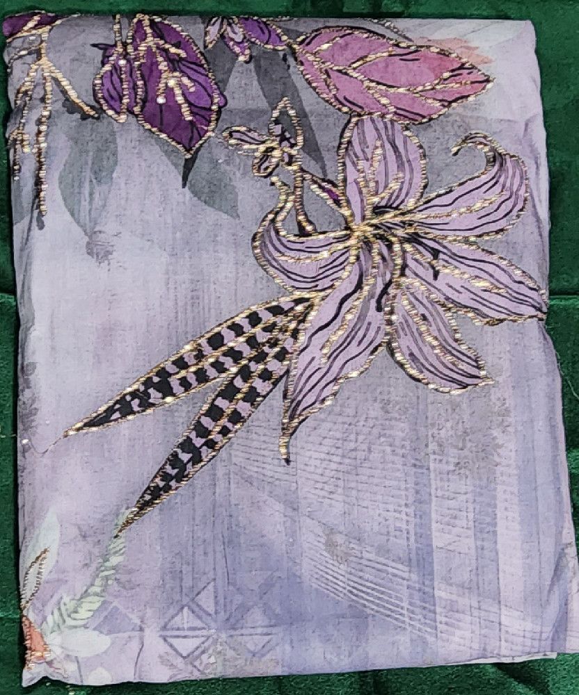 Rolex Cotton Fabric Embroidered Sequenc Work Unstiched 3pcs