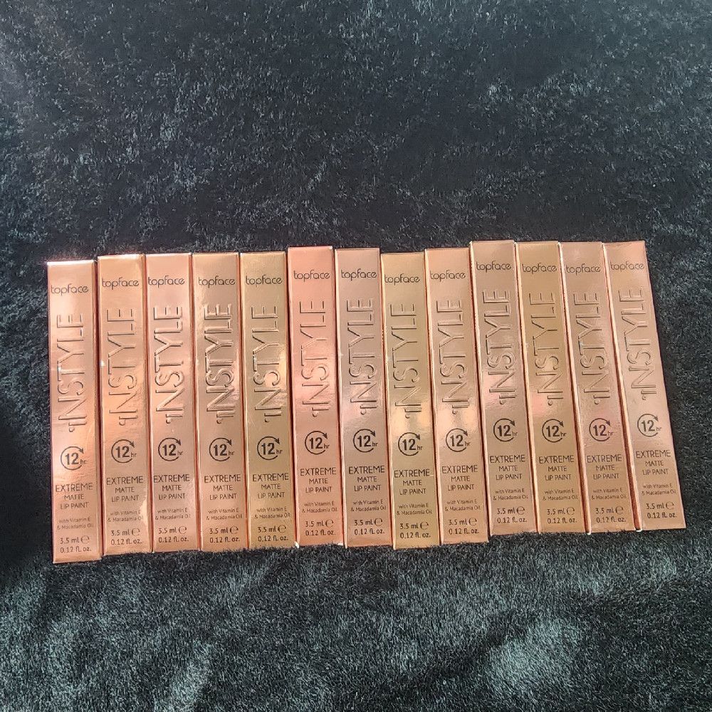 Topface Extreme Matte Lip Paint - Rose Gold, Gold, Black 3.5ml