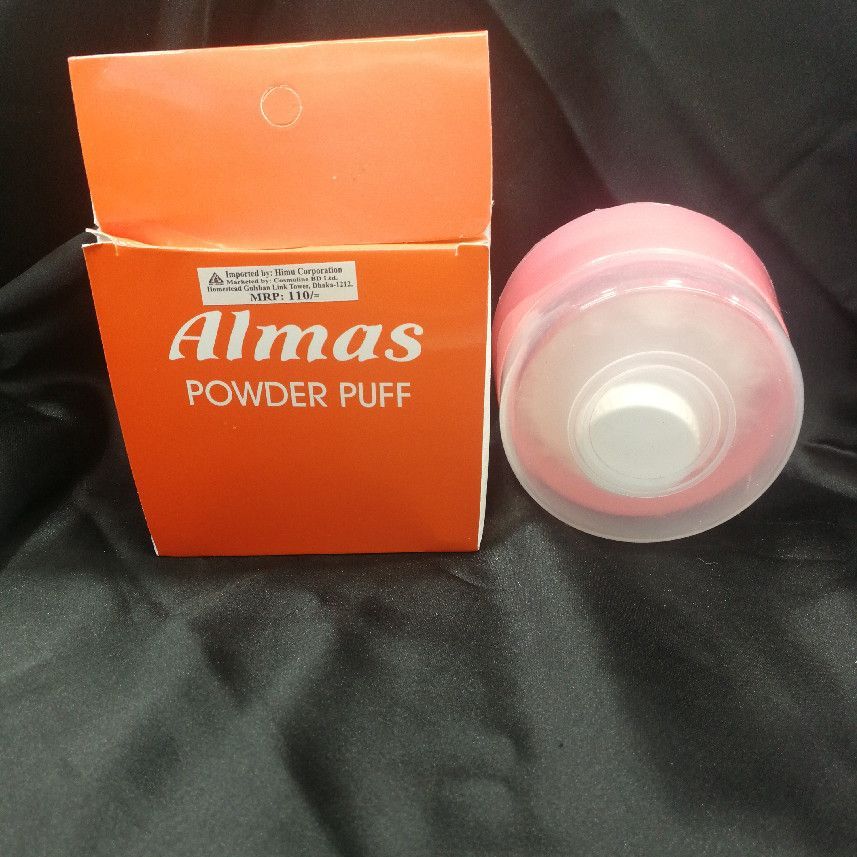 Almas Orange Pink White Plastic Powder Puff for Makeup Application