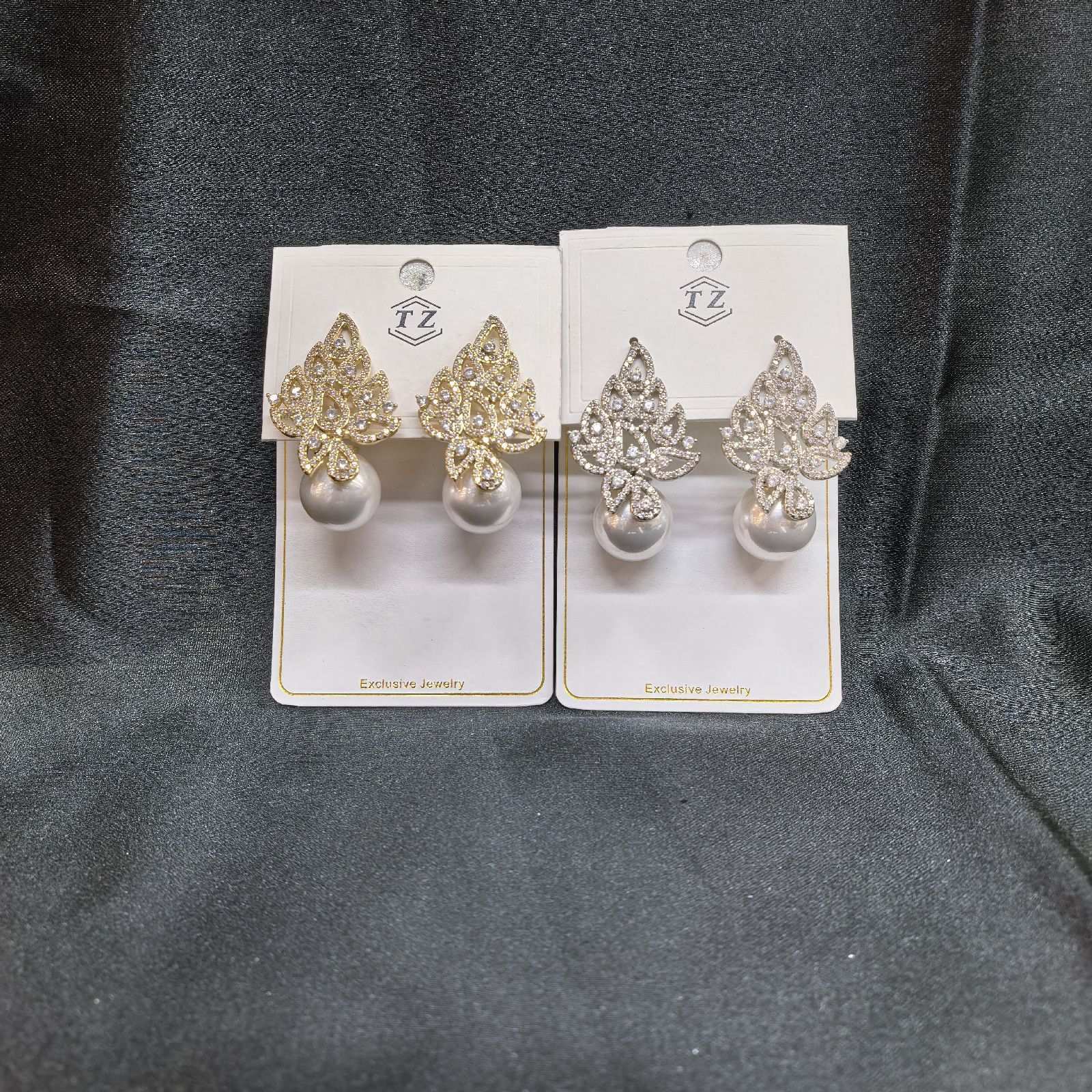 Exclusive Jewelry Faux Pearl Leaf Drop Earrings