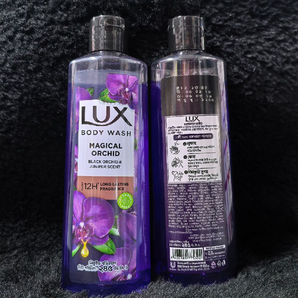 Lux Body Wash Magical Orchid Floral Scent Purple Black White Green Bottle