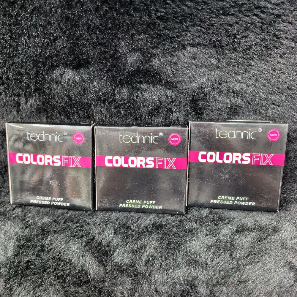 Tednic COLORSFIX Creme Puff Pressed Powder – Black Pink White Shades
