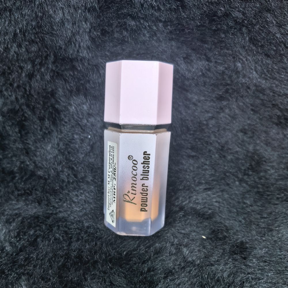 Rinococo Powder Blusher Pink Beige Clear Plastic Makeup Powder