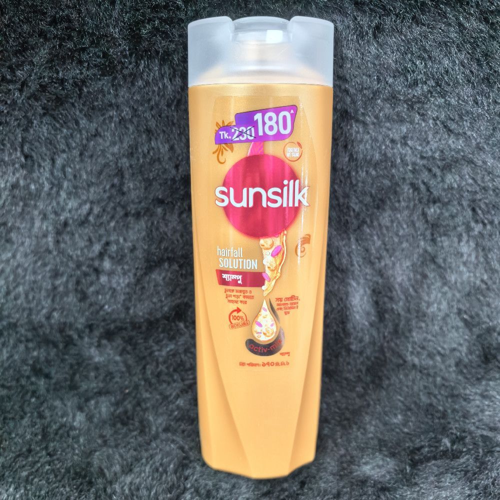 Sunsilk Hairfall Solution Plastic Shampoo Bottle Gold And White