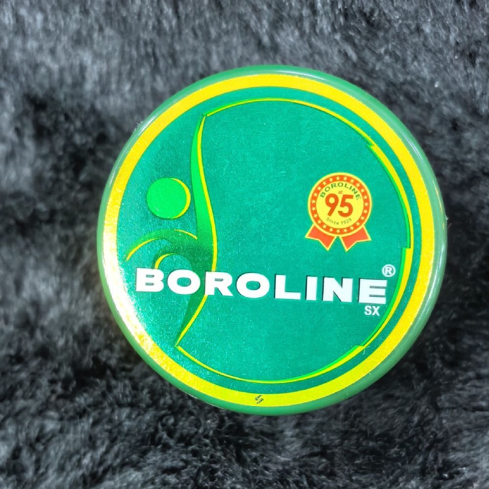 Boroline SX Plastic Cream Container Green Yellow White Red Jar