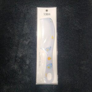 White Blue Plastic Colorful Hair Comb with Fruit Stickers