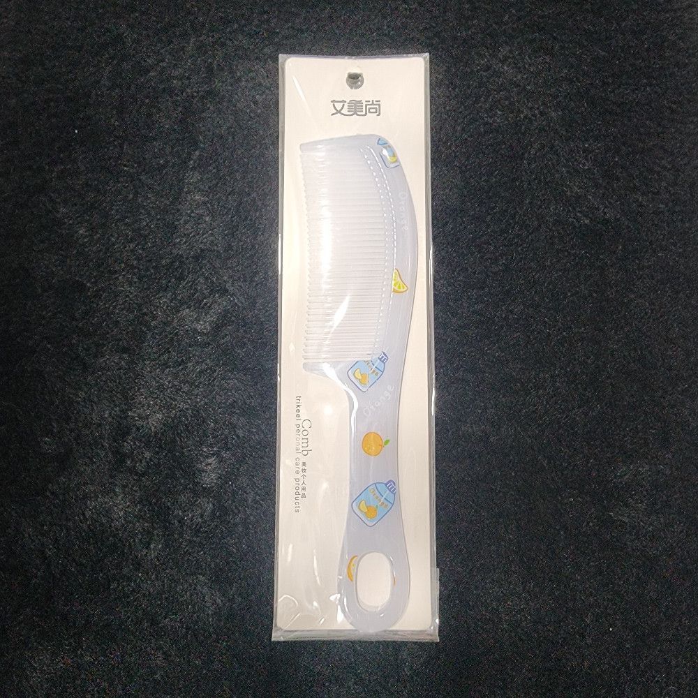 White Blue Plastic Colorful Hair Comb with Fruit Stickers