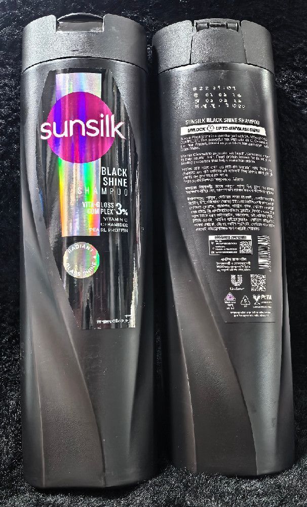 Sunsilk Black Shine Shampoo with Vitamin C Ceramides and Pearl Protein