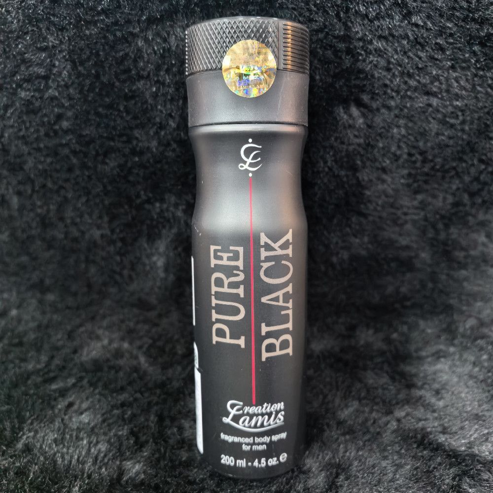 Creation Lamis Pure Black Fragranced Body Spray for Men 200ml