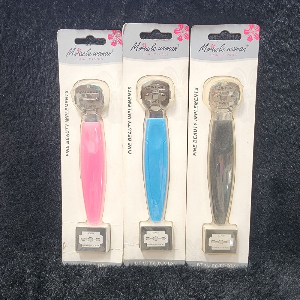 Corn Plane Foot File – Pink, Blue & Black Metal-Plastic Design