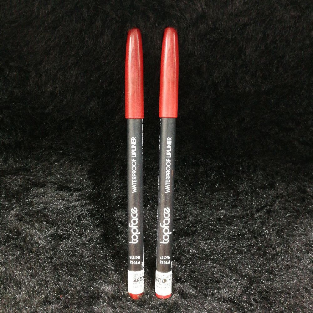 Waterproof Lip Liner Pencil – Red, Black & White Solid Wax/Wood