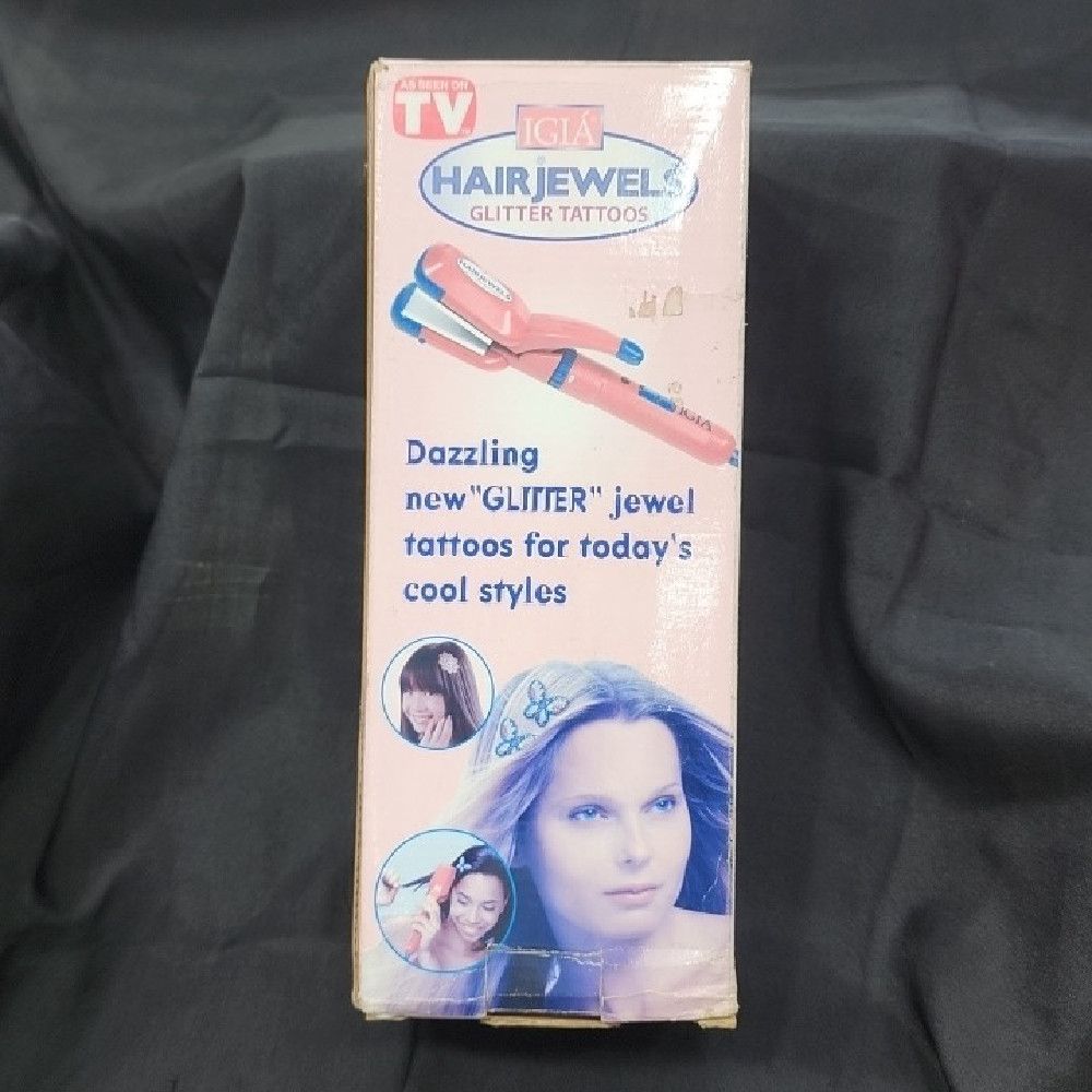 Hair Jewels Glitter Tattoos Applicator Pink Blue White Plastic