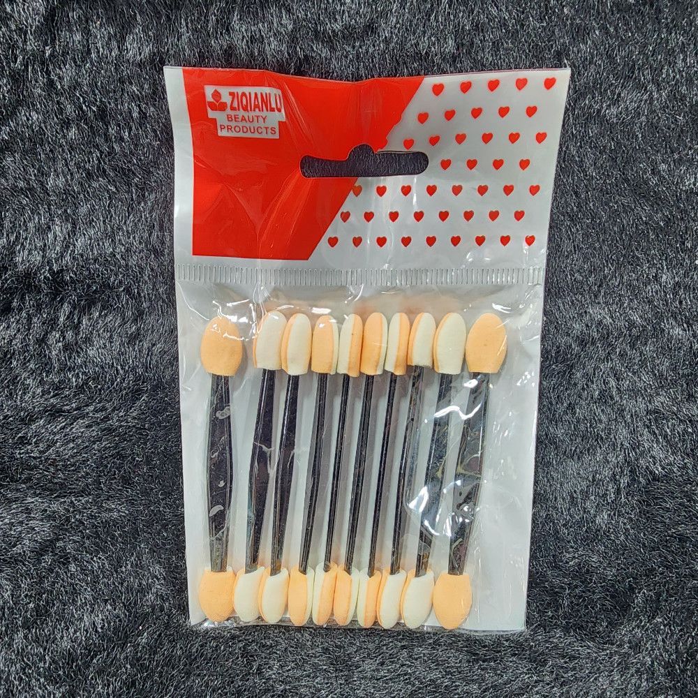 Ziqianlu Dual Ended Eyeshadow Applicator Set Black Peach White