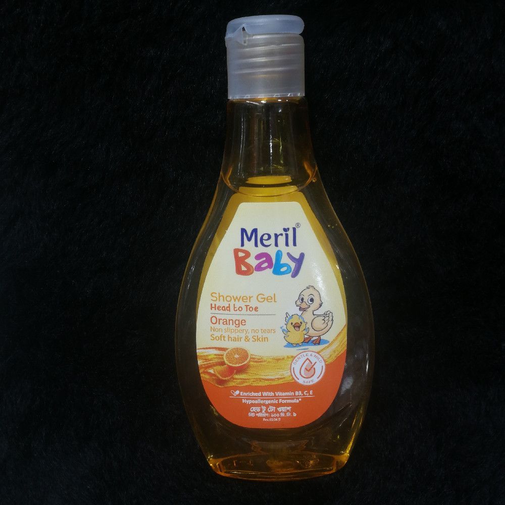 Meril Baby Shower Gel Orange Soft Hair & Skin Wash for Babies