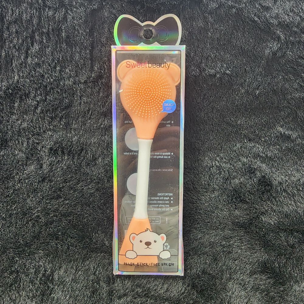 Sweetbeauty Silicone Face Brush & Silica Gel Mask Stick – Peach/White