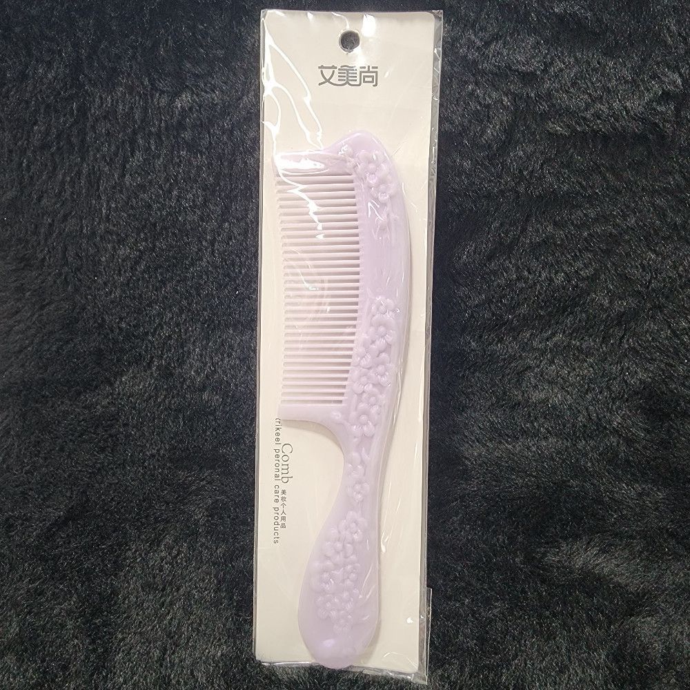 Pink and White Floral Plastic Comb for Women – Gentle Detangling