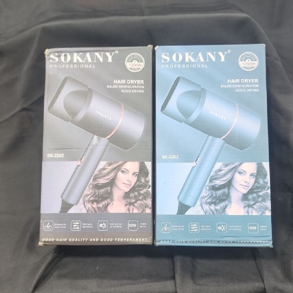 SOKANY Professional 1200W Hair Dryer SK-2202 – Blue Grey Black