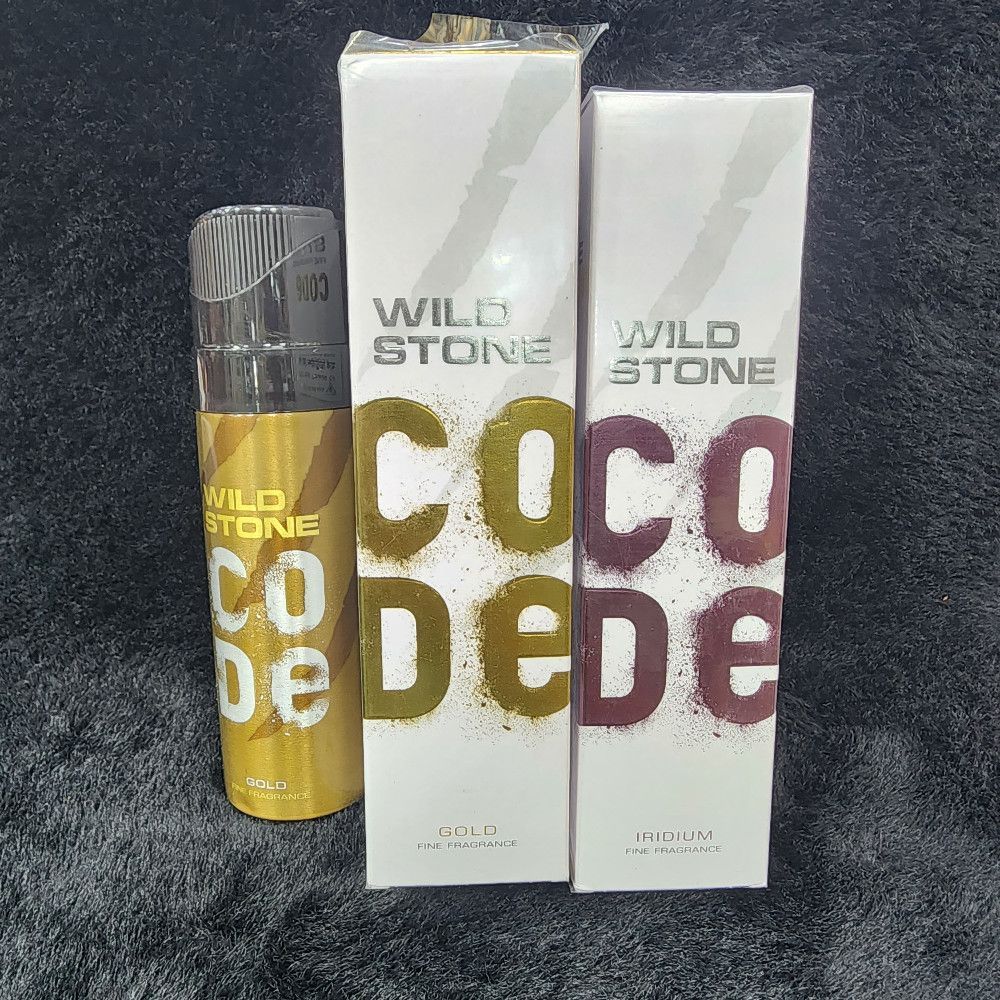 Wild Stone Code Gold and Iridium Fine Fragrance Body Spray Set