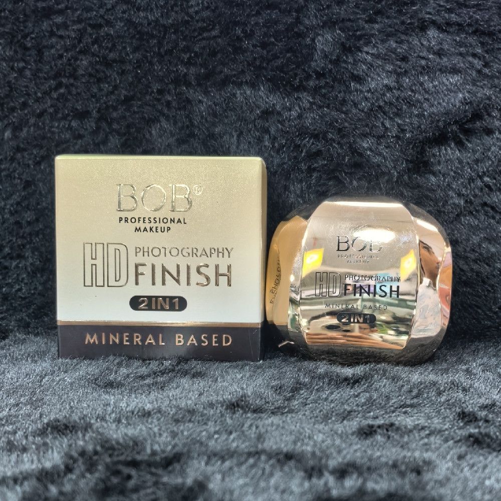 BOB HD Finish 2in1 Mineral Makeup – Gold & Black Metallic Plastic
